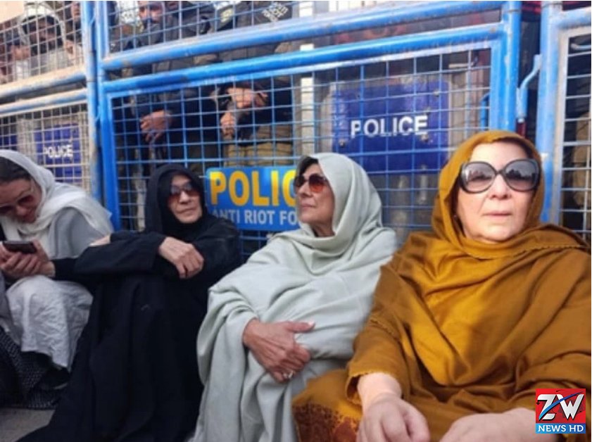 Supporters react after reports that Imran Khan’s sisters were once again denied permission to meet him in jail.