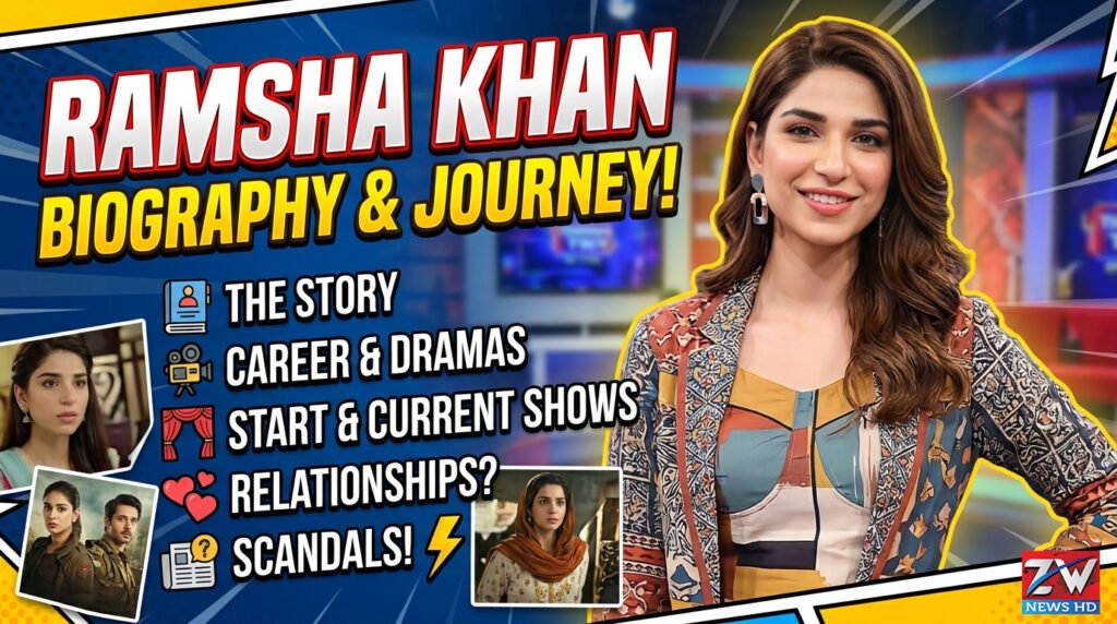 Ramsha Khan is a popular Pakistani actress known for her outstanding performances in hit TV dramas, natural acting skills, and rising success in the entertainment industry