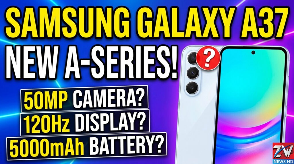 Samsung Galaxy A37 mid-range smartphone showing sleek slim body design
