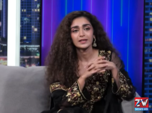 Hajra Yamin speaking in an interview discussing the difference between actors and social media influencers.