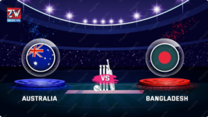 Australia vs Bangladesh cricket match preview featuring both teams in action on the field.