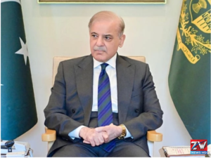 Prime Minister Shehbaz Sharif reviewing and approving the draft federal budget for the financial year 2026–27 during an official meeting.