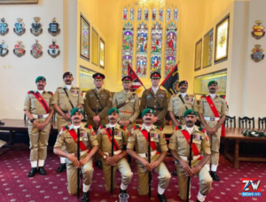 Members of the Pakistan Army team celebrating after winning first prize at the International Pacesticking Competition 2026 held in the United Kingdom.
